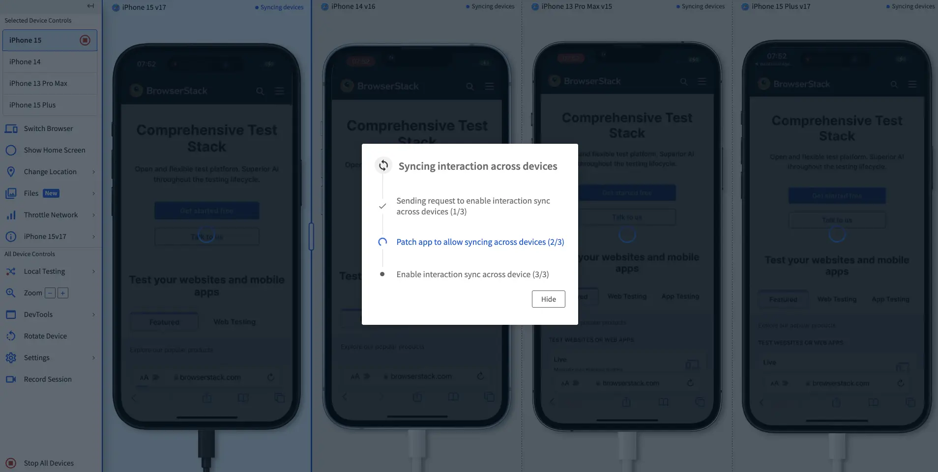 The Enable interaction sync toggle in the settings prompt.