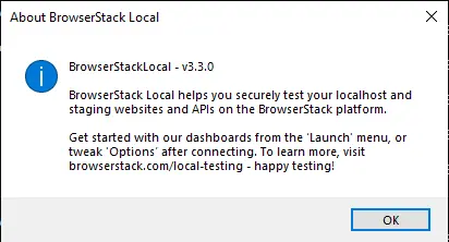 BrowserStackLocal Local App Version