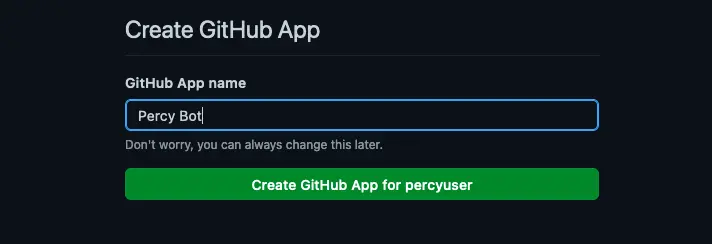 Create GitHub app