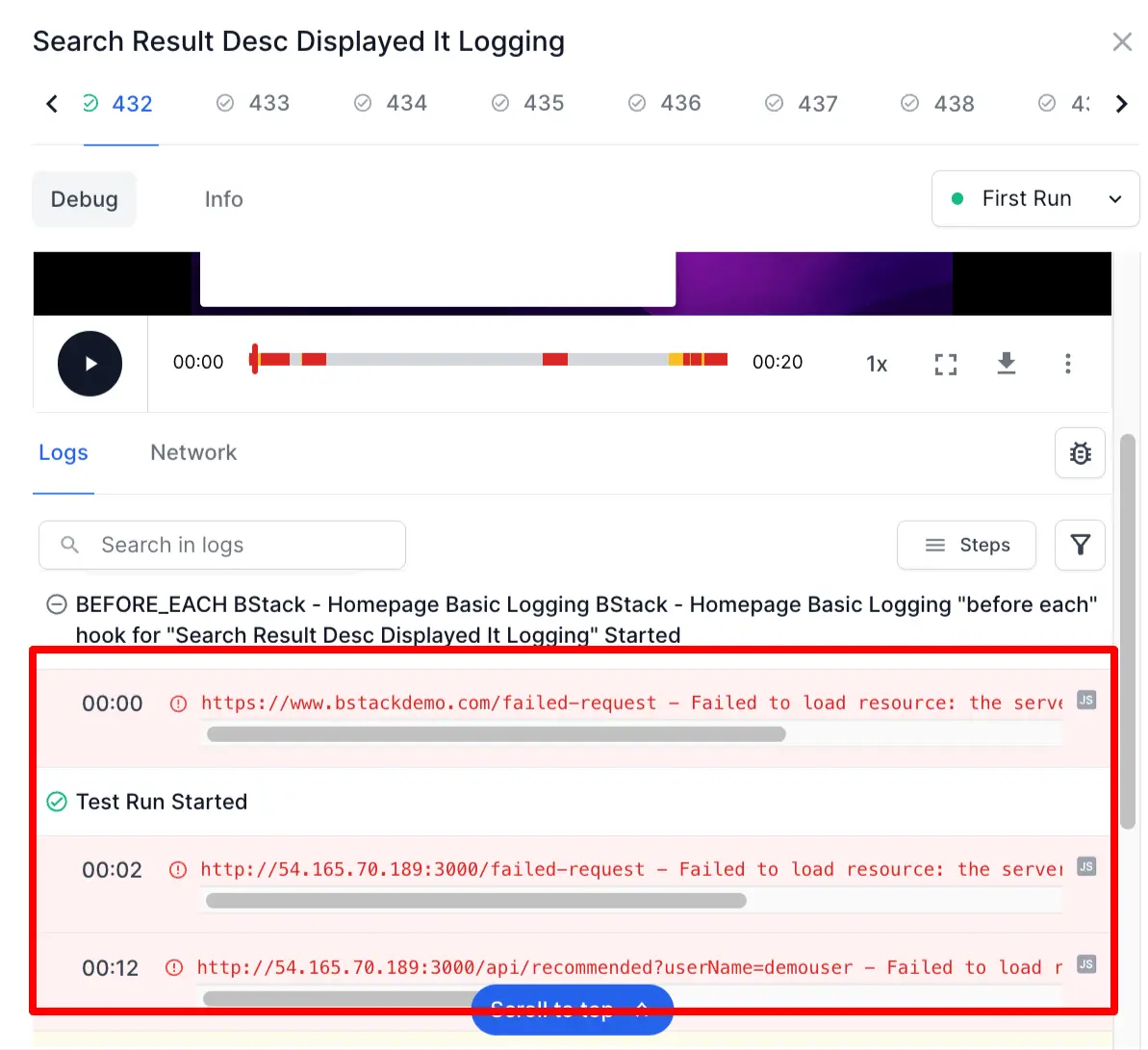 Application logs -sample 1