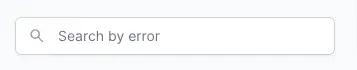 Search bar to find errors