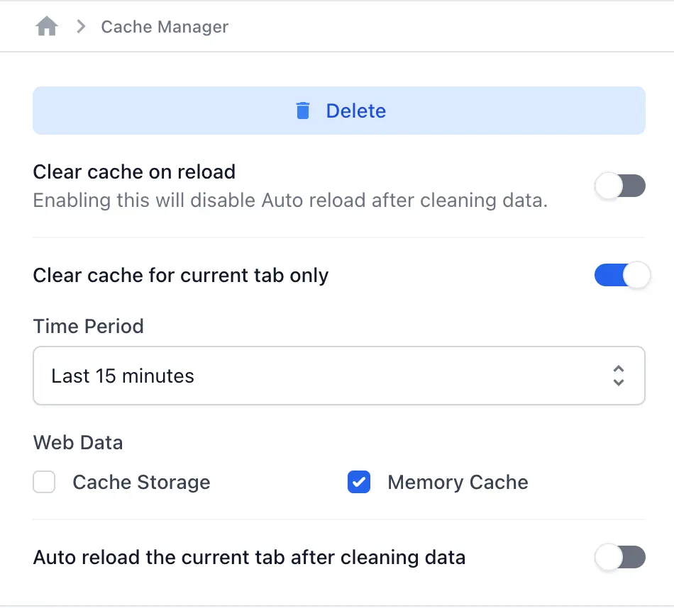 Screenshot showing details of bug capture